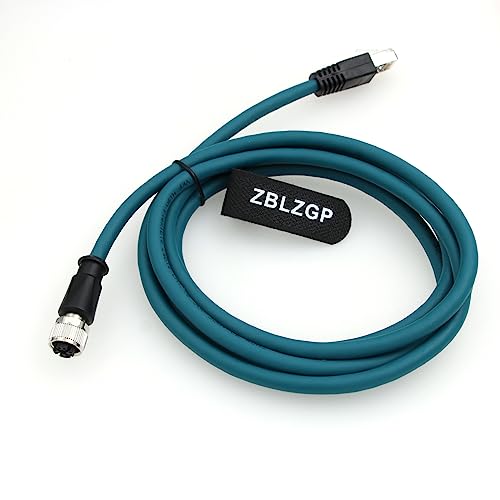 ZBLZGP M12 X-Code Female 8 Pin to RJ45 Cat-7e Ethernet Shielded Cable for Profinet Network Cognex Industrial Camera (2M) von ZBLZGP