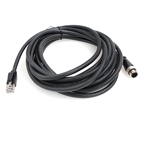 ZBLZGP M12 auf RJ45 D-codiertes 4-poliges Stecker, Cat5e-Ethernet-Kabel, Industriedrahtübertragung, Sensorkabel (1 m) von ZBLZGP