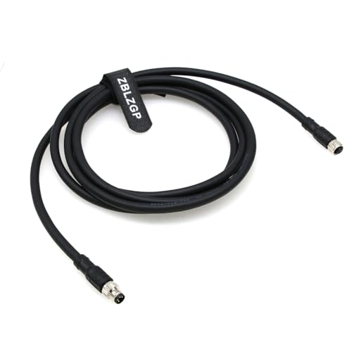ZBLZGP M8 4-poliges Signal-Verlängerungskabel, Formstecker, Buchse, A-Code, Löten, 8 mm Gewindegelenk, Luftfahrt-Elektrokabel für Luftfahrt, Industriekameras, 10 m von ZBLZGP