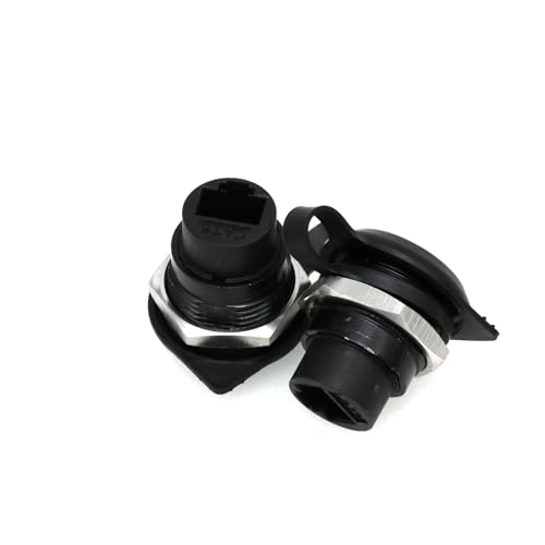 ZBLZGP RJ45 CAT6 Adapter Rundmodul verbunden mit Engineering 86 Panel rechtwinklige Verlängerung durch Kopfstecker für die Industrie (CAT6, Schwarz 2Pcs) von ZBLZGP