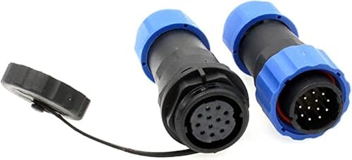 ZBLZGP SD20 Wasserdichter Stecker IP68 LED Power Kabel Stecker Buchse Draht Elektrisch Panel Mount Lötanschluss (Direktstecker, 12 Pin) von ZBLZGP