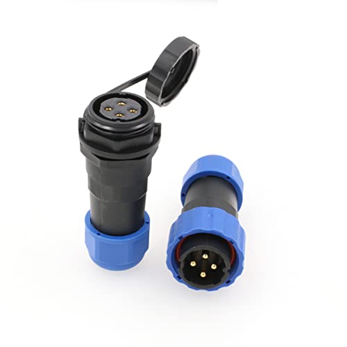 ZBLZGP SD20 Wasserdichter Stecker IP68 LED Power Kabel Stecker Buchse Draht Elektrisch Panel Mount Lötanschluss (Direktstecker, 4 Pin) von ZBLZGP