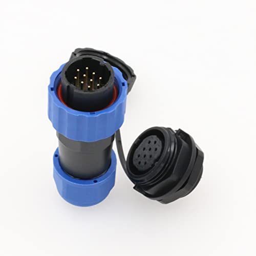 ZBLZGP SD20 Wasserdichter Stecker IP68 LED Power Kabel Stecker Buchse Draht Elektrisch Panel Mount Lötanschluss (Panel Mount, 10 Pin) von ZBLZGP