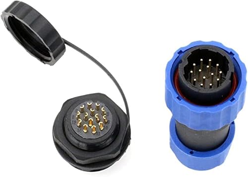 ZBLZGP SD20 Wasserdichter Stecker IP68 LED Power Kabel Stecker Buchse Draht Elektrisch Panel Mount Lötanschluss (Panel Mount, 14 Pin) von ZBLZGP