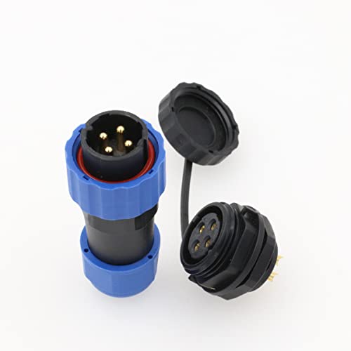 ZBLZGP SD20 Wasserdichter Stecker IP68 LED Power Kabel Stecker Buchse Draht Elektrisch Panel Mount Lötanschluss (Panel Mount, 4 Pin) von ZBLZGP