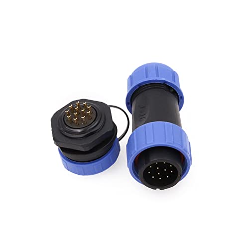 ZBLZGP SP21 12 Pin Industrieller Elektrischer Kabel-Drahtverbinder,Panelmontage 21mm wasserdichter kreisförmiger elektrischer Drahtverbinder,Kabelstecker-Buchse Hochspannungs-Schott Schwerer Stecker von ZBLZGP