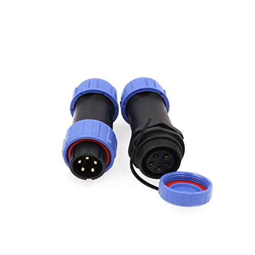 ZBLZGP SP21 5-polige Lötklemmen, Steckverbinder, Gewindekupplung, 21 mm, männlich, weiblich, Inline-Kabelbuchse, SP2110, SP2111, wasserdichter Drahtverbinder von ZBLZGP