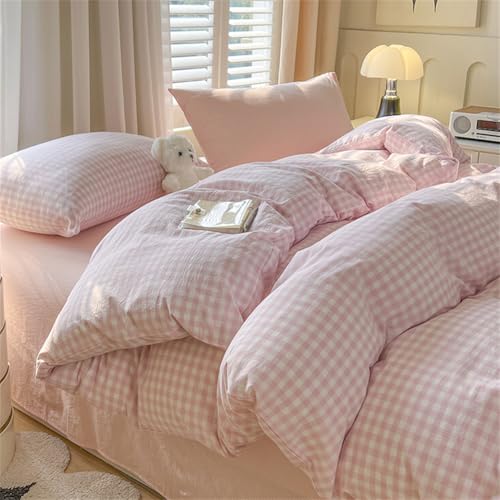 ZBOOM Bettwäsche 135x200 Rosa Weiß Kariet Kinderbettwäsche Set Rosa Gittermuster Microfaser Kinder Mädchen Bettbezug und Kissenbezug 80x80 cm mit Reißverschluss ZBOOM Bettwäsche 135x200 Rosa Weiß Kariet Kinderbettwäsche Set Rosa Gittermuster Microfaser Kinder Mädchen Bettbezug und Kissenbezug 80x80 cm mit Reißverschluss von ZBOOM