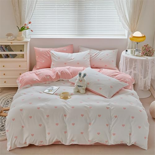 ZBOOM Herz Bettwäsche 140x200 Rosa Weiß Herzen Bettbezug Kinder Mädchen Mikrofaser Herzmuster Wendebettwäsche Set mit Reißverschluss und Kissenbezug 70x90cm ZBOOM Herz Bettwäsche 140x200 Rosa Weiß Herzen Bettbezug Kinder Mädchen Mikrofaser Herzmuster Wendebettwäsche Set mit Reißverschluss und Kissenbezug 70x90cm von ZBOOM
