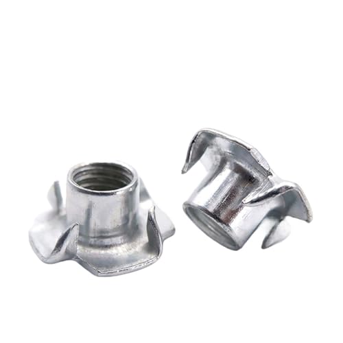 4 Zacken T-Mutter T-Mutter, T-Muttern, 4-zackige T-Mutter, Kohlenstoffstahl, verzinktes Silber, mehrere Größen, Packung mit 10 oder 50 Stück(10PCS,M8) von ZBORAVPIX