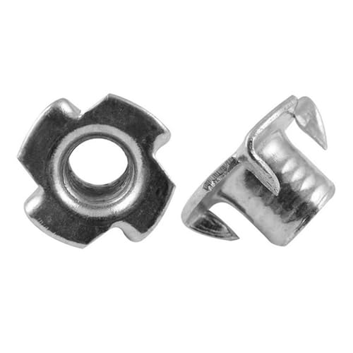 4 Zacken T-Mutter T-Mutter, T-Muttern Vierklauenmutter Kohlenstoffstahl verzinkt M3 bis M8 Packung mit mehreren Mengen(10pcs,M4) von ZBORAVPIX