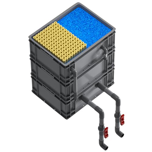 Aquariumfilter Wasserumwälzbox, 2/3/4 Tier Turnover Box Aquarium Filter for Aquarium und Teich rot mehrere Größen(15.75x11.81x19.69in/40x30x50CM) von ZBORAVPIX