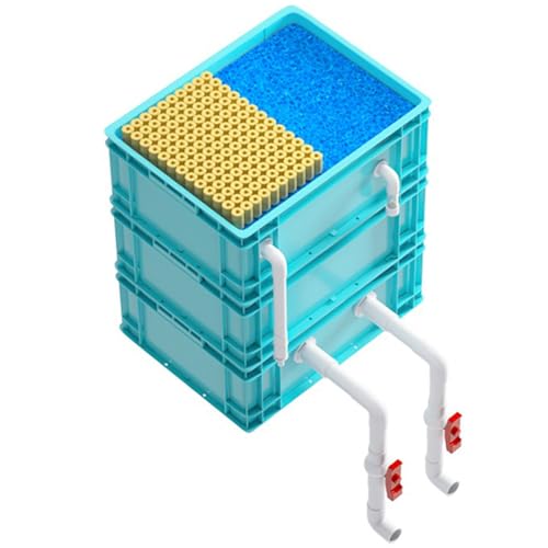 Aquariumfilter Wasserumwälzbox, Externer Aquarium- und Teich-Zyklusfilter-Umschlagkasten mit 2 oder 3 Ebenen, Blau, mehrere Größen(15.75x11.81x19.69in/40x30x50CM) von ZBORAVPIX