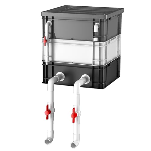 Aquariumfilter Wasserumwälzbox, Turnover-Box-Filter for Aquarien und Teiche, mehrfarbig, mehrere Größen(Black+white,11.81x7.87x13.39in/30x20x34CM) von ZBORAVPIX