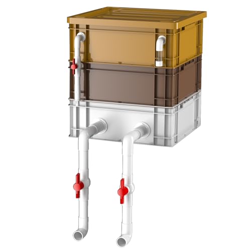 Aquariumfilter Wasserumwälzbox, Turnover-Box-Filter for Aquarien und Teiche, mehrfarbig, mehrere Größen(Yellow+brown,15.75x11.81x19.69in/40x30x50CM) von ZBORAVPIX