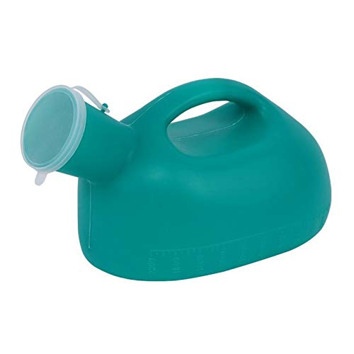 Bettpfanne Flasche Urinale Kammer, Herren-Urinal 2000 ml Kunststoff Grün 24 x 12 cm mit Griff und Deckel von ZBORAVPIX