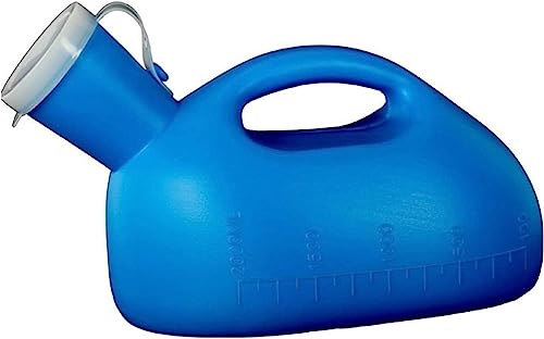 Bettpfanne Flasche Urinale Kammer, Urinal for Männer, 2000 ml, blau, mit Graduierung und 5,5 cm großem Trichter, Größe 22 cm x 14 cm, for unterwegs Bettpfanne Flasche Urinale Kammer, Urinal for Männer, 2000 ml, blau, mit Graduierung und 5,5 cm großem Trichter, Größe 22 cm x 14 cm, for unterwegs von ZBORAVPIX