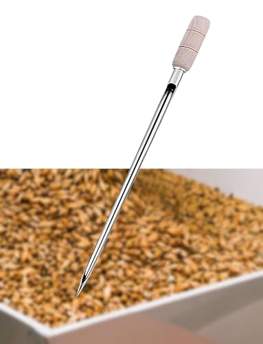 Boden-Korn-Probenehmer, Edelstahl Getreide Bodenprobenehmer Holzgriff for Getreide Pulver Weizen Mais Reis 40-50 cm(ID14MM,40CM/15.7'') von ZBORAVPIX