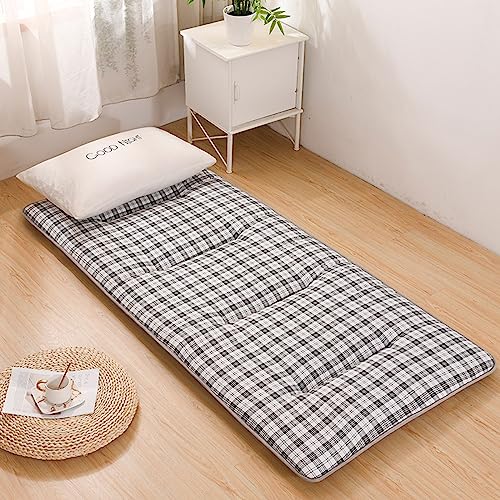 Bodenmatratze Schlafunterlage Topper, Japanische Futon Roll Up Klappbett Matratze Doppelte Größe Königin Multicolor Mehrere Größen(D,90 * 200CM) von ZBORAVPIX