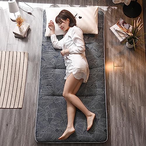 Bodenmatratze Schlafunterlage Topper, Japanische Futon Roll Up Klappbett Matratze Doppelte Größe Königin Multicolor Mehrere Größen(G,90 * 200CM) von ZBORAVPIX