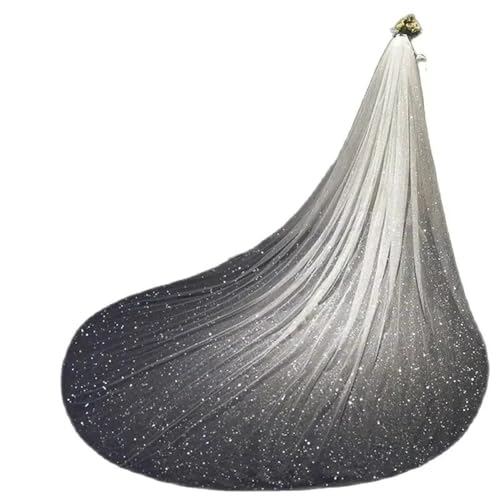 Braut Hochzeit Spitze Schleier, Tüll Brautschleier Weiß und Gold 250-400cm(White,250cm) von ZBORAVPIX