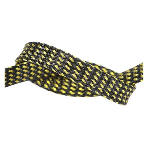 Cable Tidy Sleeve Protector Wire, 4 mm geflochtene PET-Kabelhülle, mehrfarbig(Black Gold,4MM-1METER) von ZBORAVPIX