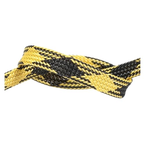 Cable Tidy Sleeve Protector Wire, 4 mm geflochtene PET-Kabelhülle, mehrfarbig(Black Yellow,4MM-1METER) von ZBORAVPIX