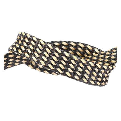 Cable Tidy Sleeve Protector Wire, 4 mm geflochtene PET-Kabelhülle, mehrfarbig(Gold Black,4MM-1METER) von ZBORAVPIX