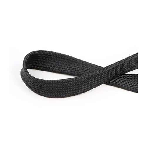 Cable Tidy Sleeve Protector Wire, Erweiterbare Kabelhülle aus geflochtenem Nylon, mehrfarbig, mehrere Größen(Black,FLATTEN WIDTH 12MM-1METER) von ZBORAVPIX
