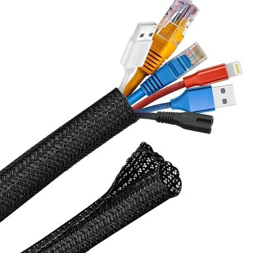Cable Tidy Sleeve Protector Wire, Erweiterbare geflochtene Kabelhülle, mehrere Größen, mehrere Längen, PET-Drahtwickelschutz(25 Meters,16 mm) von ZBORAVPIX