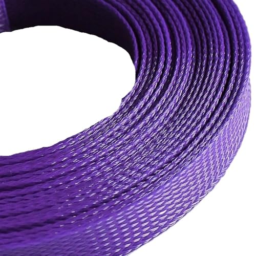 Cable Tidy Sleeve Protector Wire, Erweiterbare geflochtene Kabelhülle 2-35 mm Mehrfarbig 1 Meter(Purple,4mm) von ZBORAVPIX
