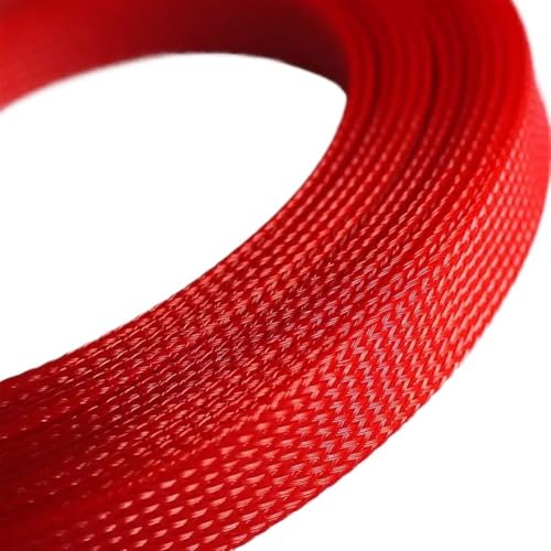 Cable Tidy Sleeve Protector Wire, Erweiterbare geflochtene Kabelhülle 2-35 mm Mehrfarbig 1 Meter(Red,8mm) von ZBORAVPIX