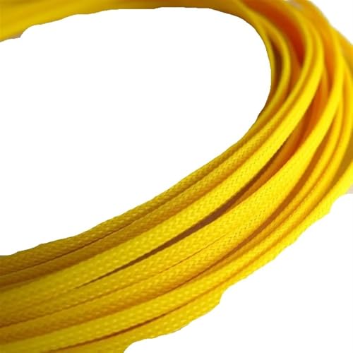Cable Tidy Sleeve Protector Wire, Erweiterbare geflochtene Kabelhülle 2-35 mm Mehrfarbig 1 Meter(Yellow,10mm) von ZBORAVPIX