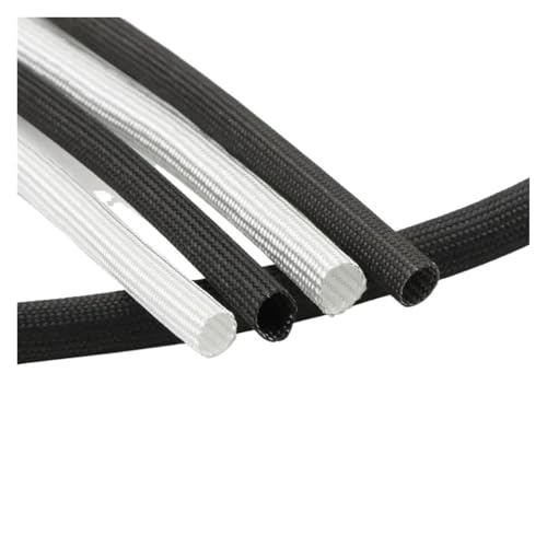 Cable Tidy Sleeve Protector Wire, Geflochtene Glasfaserhülle ID 1-40mm 600°C Mehrfarbig(Black,25MM-1METER) von ZBORAVPIX