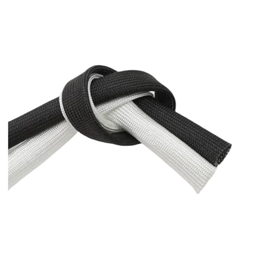 Cable Tidy Sleeve Protector Wire, Geflochtene Glasfaserhülle Mehrfarbig 1-40mm 600°C(GRAY,7MM-1METER) von ZBORAVPIX