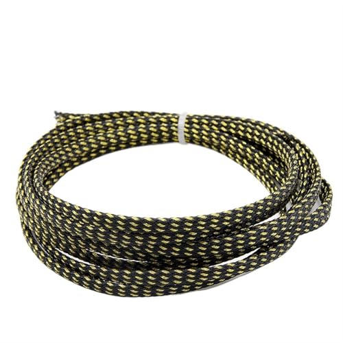 Cable Tidy Sleeve Protector Wire, Kabelhülle 2 10 Meter PET Geflechtschlauch 2 40mm Mehrfarbig Mehrere Größen(Black Gold,30MM-2 METERS) von ZBORAVPIX