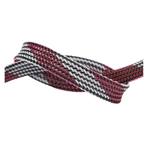 Cable Tidy Sleeve Protector Wire, PET-geflochtene Kabelhülle, mehrfarbig, 6 mm, 1 m oder 10 m(Black White Pink,6MM-1METER) von ZBORAVPIX