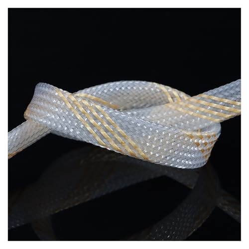 Cable Tidy Sleeve Protector Wire, PET-geflochtene Kabelhülle, mehrfarbig, 6 mm, 1 m oder 10 m(CLear Gold,6MM-1METER) von ZBORAVPIX