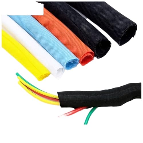 Cable Tidy Sleeve Protector Wire, Selbstschließende, erweiterbare, geflochtene Kabelhülle, mehrfarbig, 1 Meter, 3–38 mm Innendurchmesser(10mm-black) von ZBORAVPIX