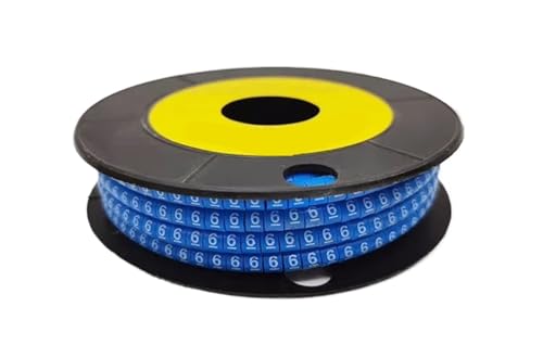 Draht Nummer Etikett Rohr, Kabelmarkierer, mehrfarbig, Zahlen 0–9, Packung mit 250/500/1000 Stück, 2,5 mm2, Spirale for 18 AWG–12 AWG(No.6,EC-0) von ZBORAVPIX