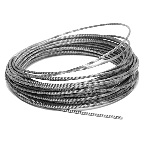 Drahtseil aus rostfreiem Stahl, 3mm Edelstahl-Drahtseil for Veranda-Deck-Geländer, auf Länge geschnitten, 1-100M(90M/295.3ft) von ZBORAVPIX