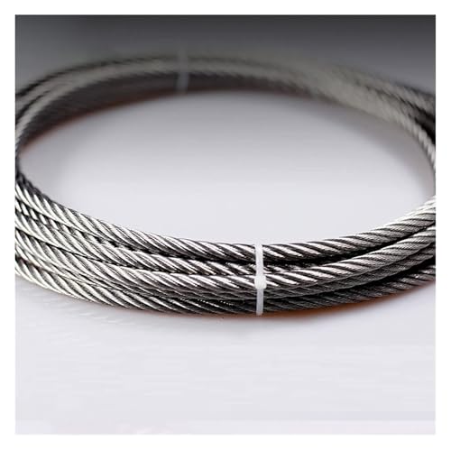 Drahtseil aus rostfreiem Stahl, Drahtseilkabel aus Edelstahl 7x7, auf Länge zugeschnitten, 1/8 Zoll, 4 mm, Silber, mehrere Größen(35M/114.8Ft) von ZBORAVPIX