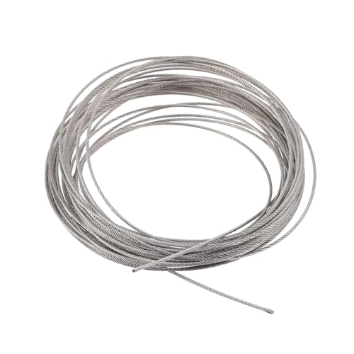 Drahtseil aus rostfreiem Stahl, Edelstahl 7X7 Drahtseil 1/8 Zoll Deck Geländer Kabel Garten Silber Mehrere Größen(25M/82Ft) von ZBORAVPIX