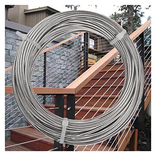 Drahtseil aus rostfreiem Stahl, Edelstahl-Kabel-Drahtseil 1/8 Zoll Durchmesser Mehrfachlängen for Geländer-Deck-Balustraden(25M/82ft) von ZBORAVPIX