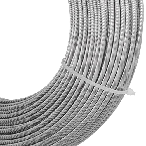 Drahtseil aus rostfreiem Stahl, Edelstahlkabel, 4 mm (4/25 Zoll) for Außengeländer, Drahtseil, mehrere Längen (1–400 m)(300M/984ft) von ZBORAVPIX