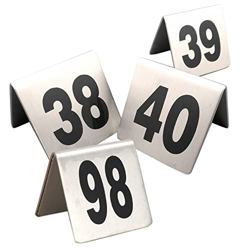 Edelstahl-Zelt-Tischnummern, 1-50 1-100 Tischkarten Tischnummernhalter im Zeltstil(1 to 100) von ZBORAVPIX