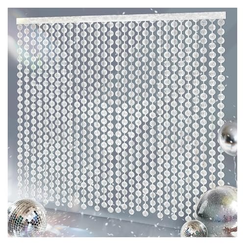 Fransenvorhang Dekorationen Backdrop, 70er 80er Disco Party Lametta Fransen Vorhang Foto Hintergrund Mehrere Packungen(Diamond Curtian,2Pack) von ZBORAVPIX