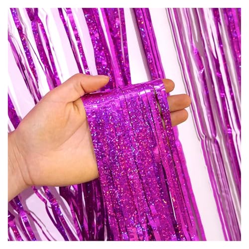 Fransenvorhang Dekorationen Backdrop, Folien-Fransenvorhang, 2er- oder 4er-Pack, mehrfarbig, for Party- und Hochzeitshintergründe(Chocolate,2Packs) von ZBORAVPIX