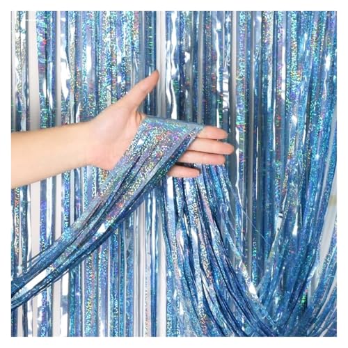 Fransenvorhang Dekorationen Backdrop, Folien-Fransenvorhang, 2er- oder 4er-Pack, mehrfarbig, for Party- und Hochzeitshintergründe(Mint Green,4Packs) von ZBORAVPIX