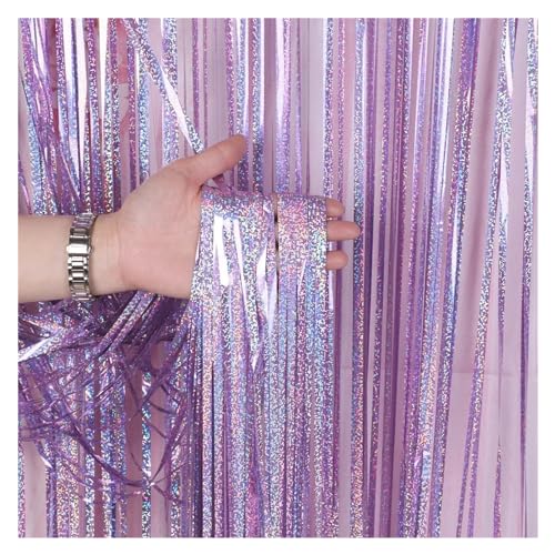 Fransenvorhang Dekorationen Backdrop, Folien-Lametta-Vorhang, 5er-Pack, 2 Meter, mehrfarbig(Pink) von ZBORAVPIX